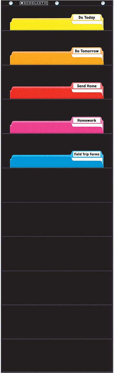Scholastic Classroom Resources File Organizer Pocket Chart, Black