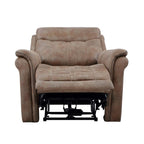 Steve Silver Furniture Morrison Dual-Power Recliner, Luxurious Camel Faux-Suede, Power Headrest, Power Footrest, Built-in USB Port, Traditional/Modern, 40" D x 37" W x 41" H, Brown/Carmel