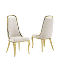Best Quality Furniture SC310-317 Diamond Back Dining Chairs, Cream/Gold