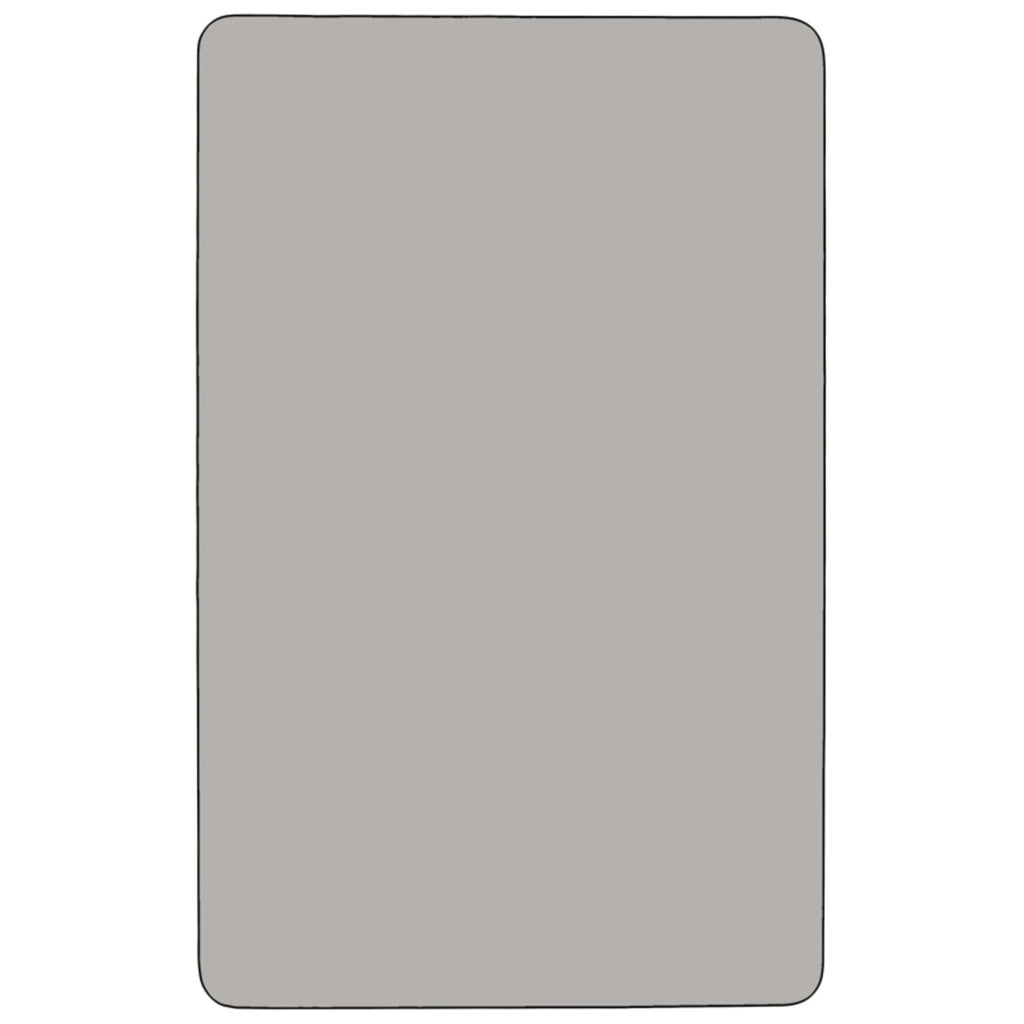 Flash Furniture Wren Mobile 30''W X 48''L Rectangular Grey Hp Laminate Activity Table - Height Adjustable Short Legs