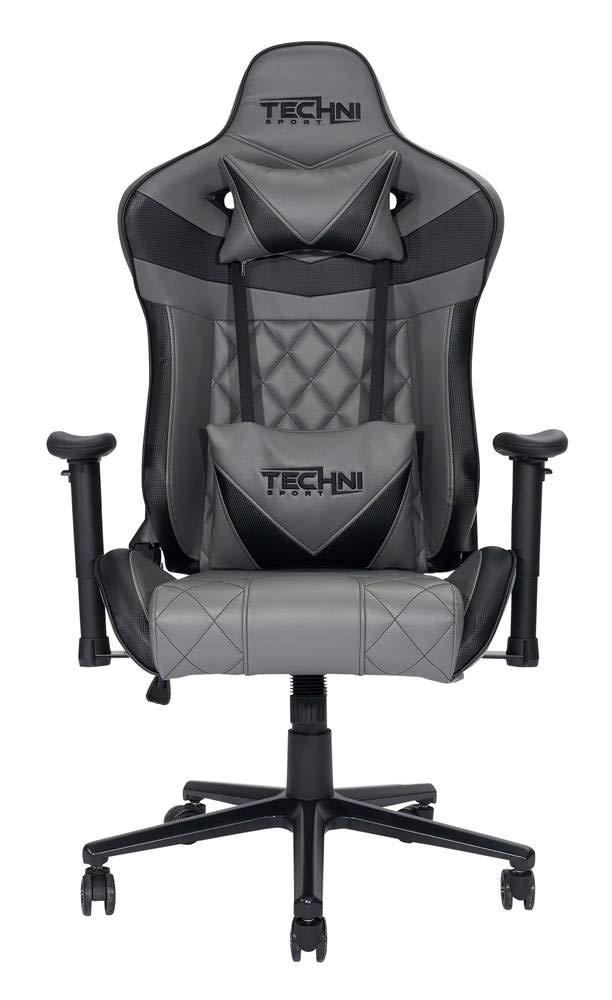 Techni Sport Polyurethane and Steel Frame XL-Ergonomic Gaming Chair in Gray