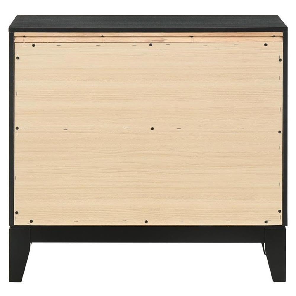 Acme Haiden Wooden 2-Drawer Nightstand with Silver Trim in Weathered Black