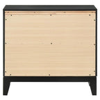 Acme Haiden Wooden 2-Drawer Nightstand with Silver Trim in Weathered Black