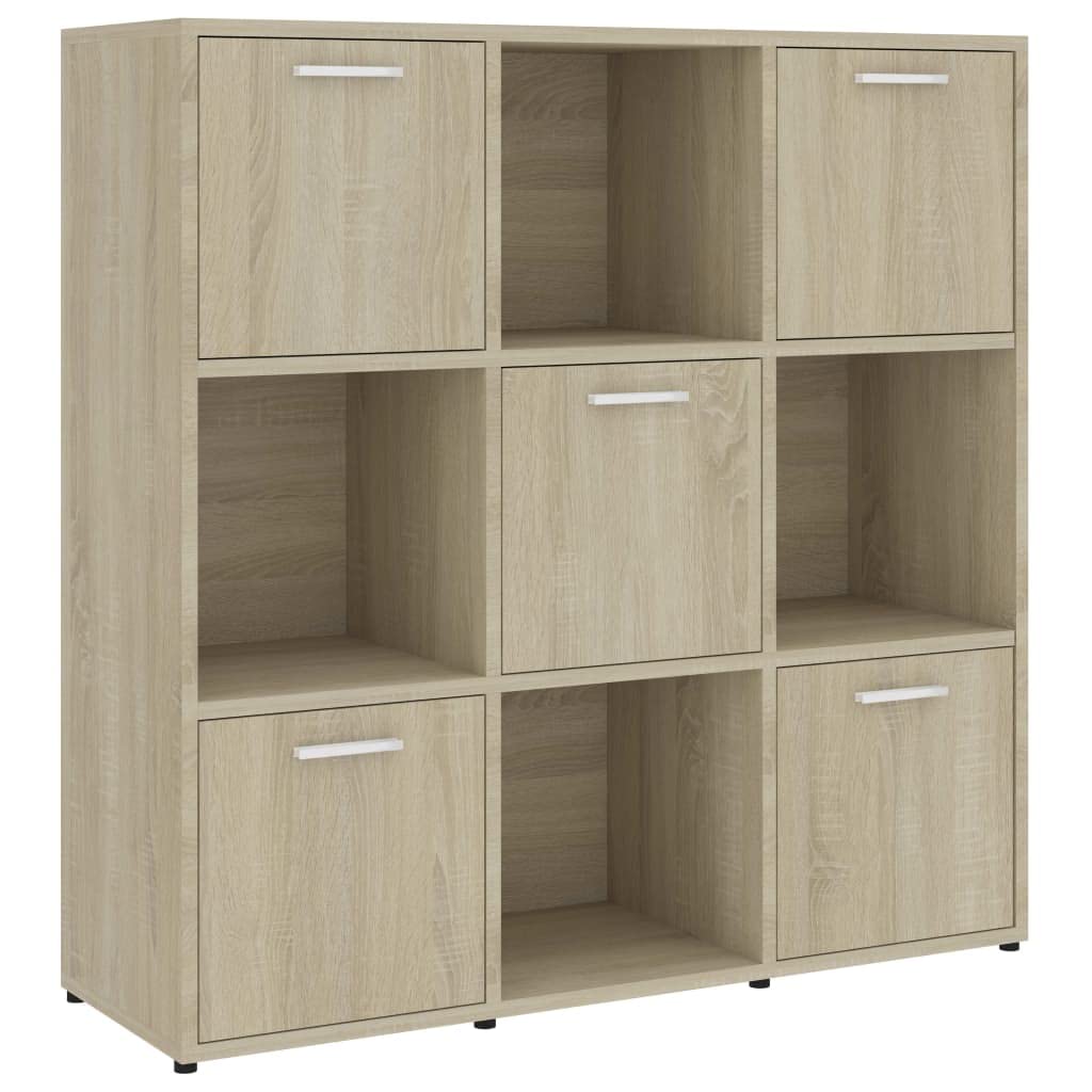 vidaXL Book Cabinet, Book Cabinet with 5 Doors Bookcase, Storage Shelf for Office Living Room, Shelving Unit, Modern, Sonoma Oak Engineered Wood