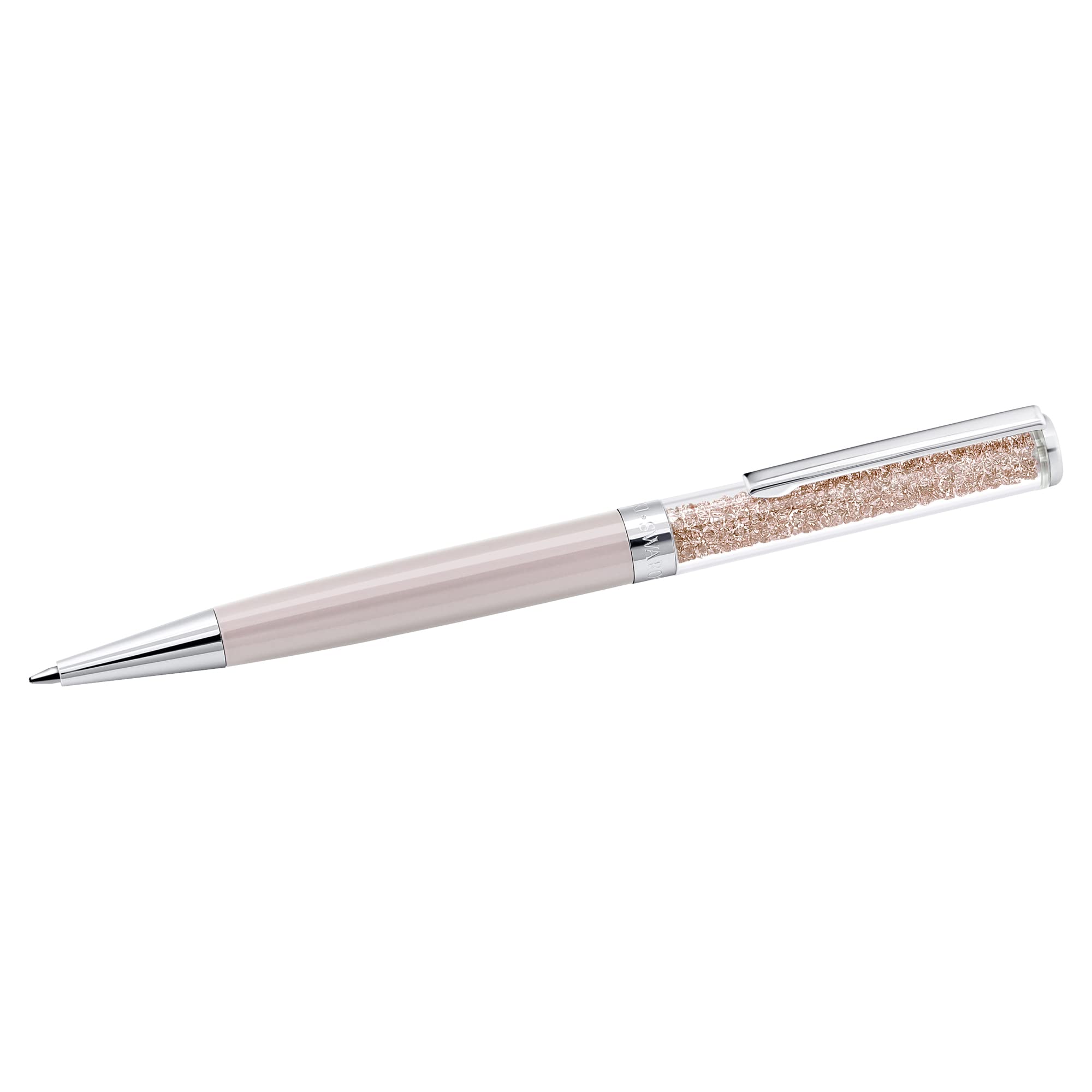 Swarovski Crystalline Ballpoint Pen, Black Ink In Rose Gold Coloured Casing, Crystal Design, From The Crystalline Collection