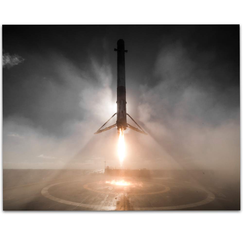 Astronomy Poster - SpaceX Iridium-1 Landing - 11x14 Unframed Art Print - Vintage Posters for Dark Academia, Space Poster for Ast