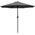 Sunnyglade 9' Patio Umbrella Outdoor Table Umbrella With 8 Sturdy Ribs (Grey)
