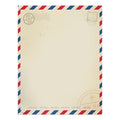 Vintage Air Mail Letterhead / 50 Sheets 8.5' X 11' Rustic Paper/Travel Themed Stationery/Red And Blue Striped Design