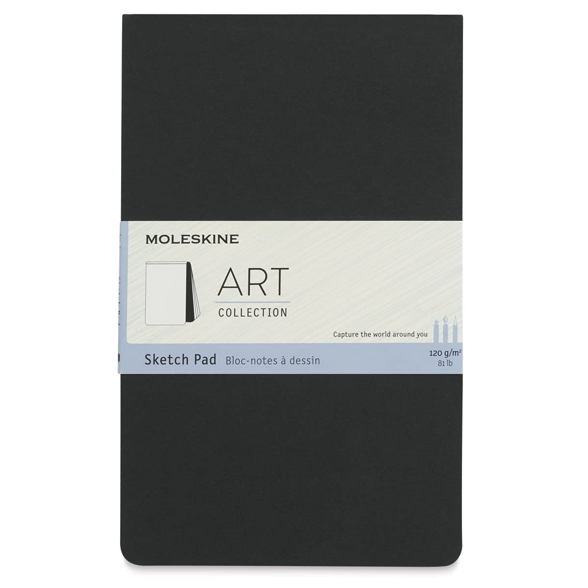 Moleskine Art Sketch Pad, Soft Cover, Large (5' X 8.25') Plain/Blank, Black, 48 Pages