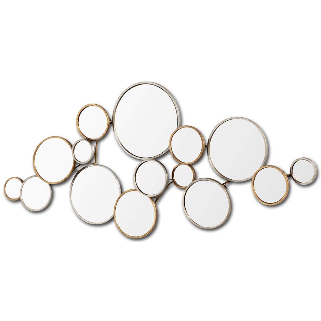 HomeRoots Gold and Silver Round Accent Metal Mirror