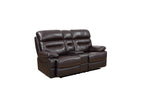 HomeRoots Leather Upholstery/Solid Wood Frame 78' X 40' X 41' Brown Console Loveseat