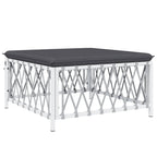 vidaXL 3 Piece Patio Lounge Set - Modern White Steel Frame with Comfortable Dark Gray Cushions, Flexible & Modular Design for Outdoor Relaxation and Entertainment