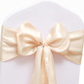 Jfdydm 50 Pack Satin Champagne Chair Sashes For Wedding Party Gender Reveal Bridal Shower Birthday Decorations, Satin Chair Sash