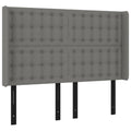 Vidaxl Headboard, Upholstered Headboard For Bed Home, Bed Headboard With Ears, Bedroom Furniture, Dark Gray 57.9"X6.3"X46.5"/50.4" Fabric