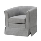 Lilola Home Tucker Steel Gray Woven Fabric Swivel Barrel Chair