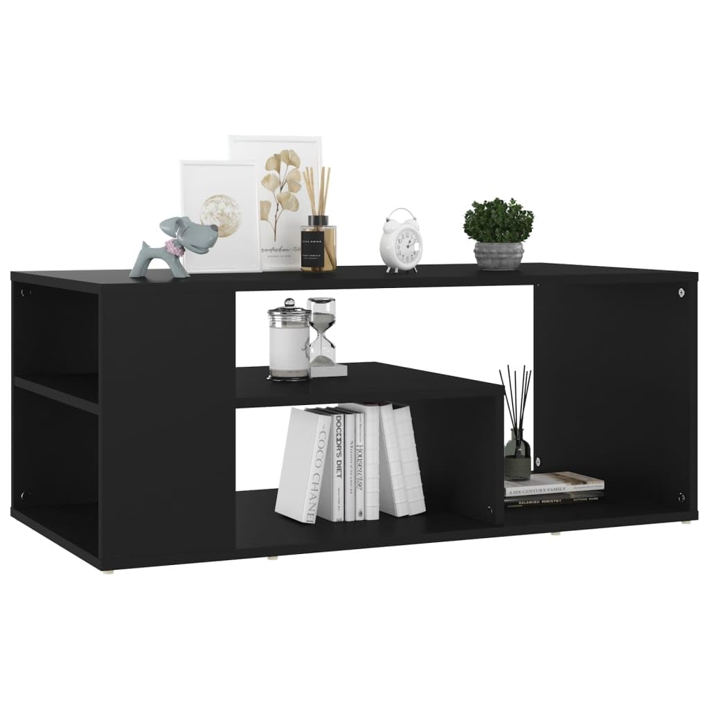 vidaXL Coffee Table Home Living Room Office Furniture Accent Couch Center Side End Sofa Coffee Table Desk High Gloss Black Engineered Wood