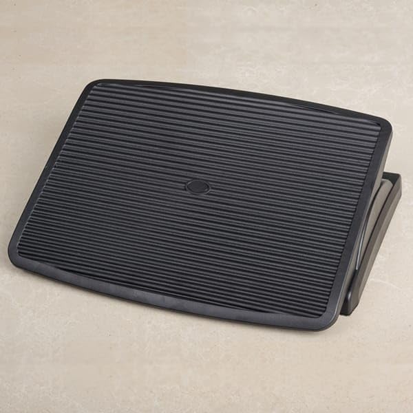 Ergonomic Adjustable Footrest, 45 X 35 Cm Platform, NonSlip Surface, 20 Kg Capacity, Black Finish