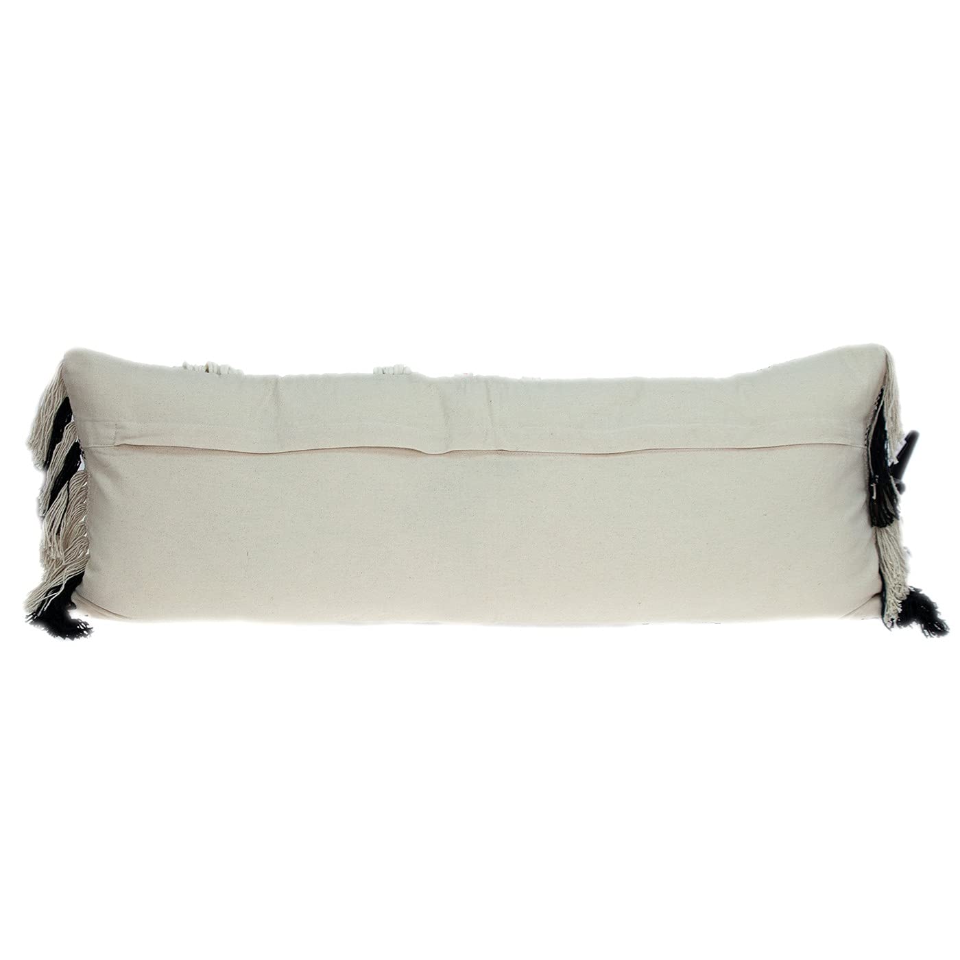 HomeRoots 100% Cotton Black and White Geo Long Lumbar Throw Pillow