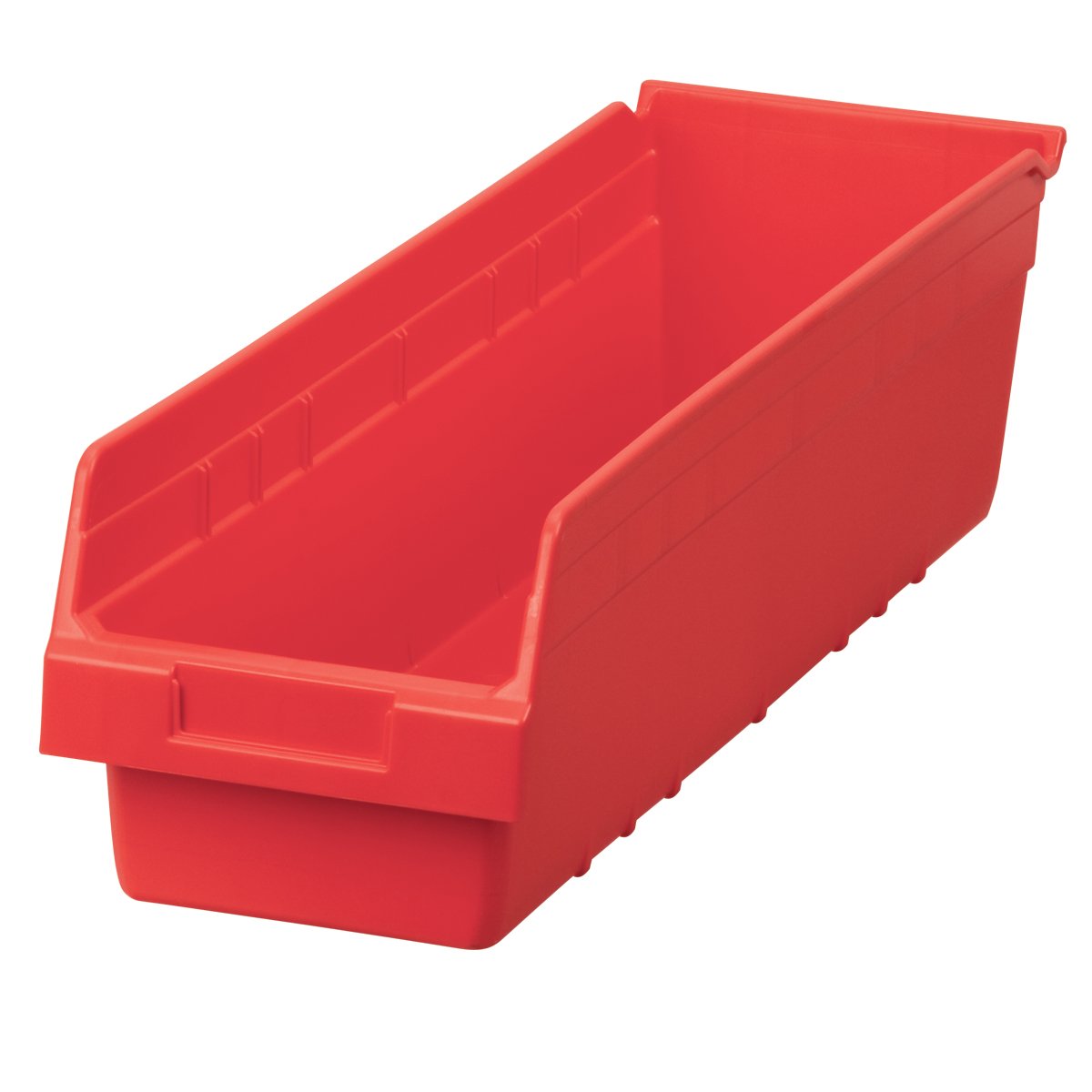 Akro-Mils 30094 Plastic Nesting Shelfmax Storage Bin Box, (24-Inch X 6-Inch X 6-Inch), Red, (10-Pack)