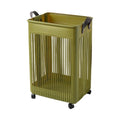 Dirty Clothes Hamper, Plastic Storage Basket, Laundry Hampers with Wheels and Handles, Hollow Organizer for Bedroom, Balcony(Gre