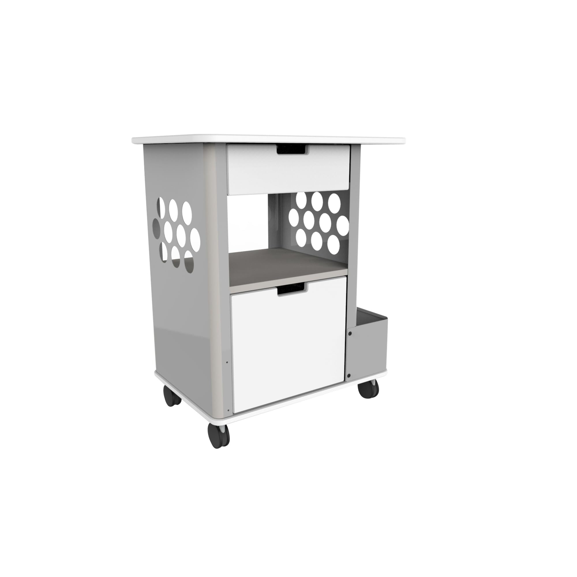 Safco Products 5202Wh Focal Cart , 28&quot;W X 20&quot;D X 33.5&quot;H, White
