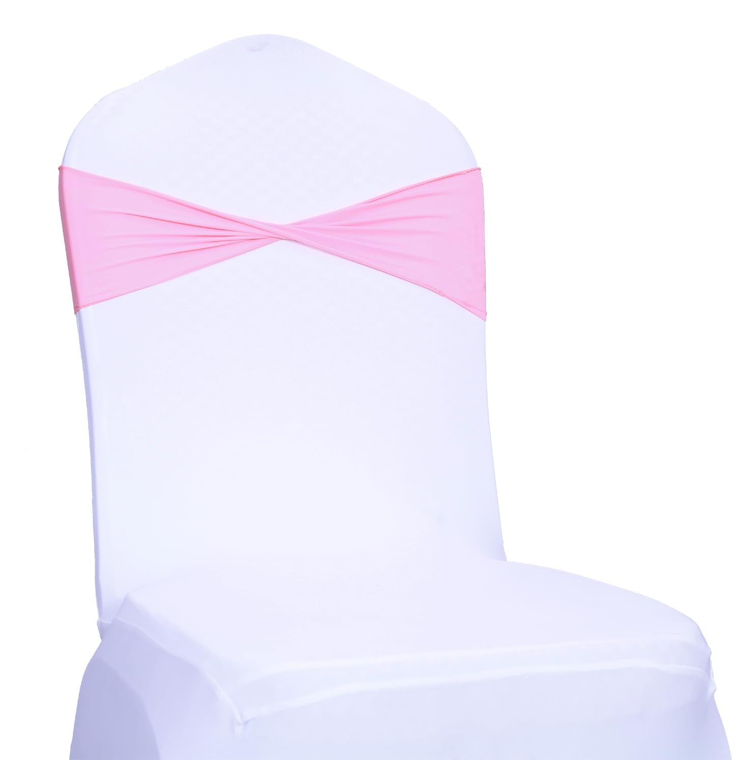 Mds Pack Of 50 Spandex Chair Sashes Bow Sash Elastic Chair Bands Ties Without Buckle For Wedding And Events Decoration Spandex Slider Sashes Bow - Pink