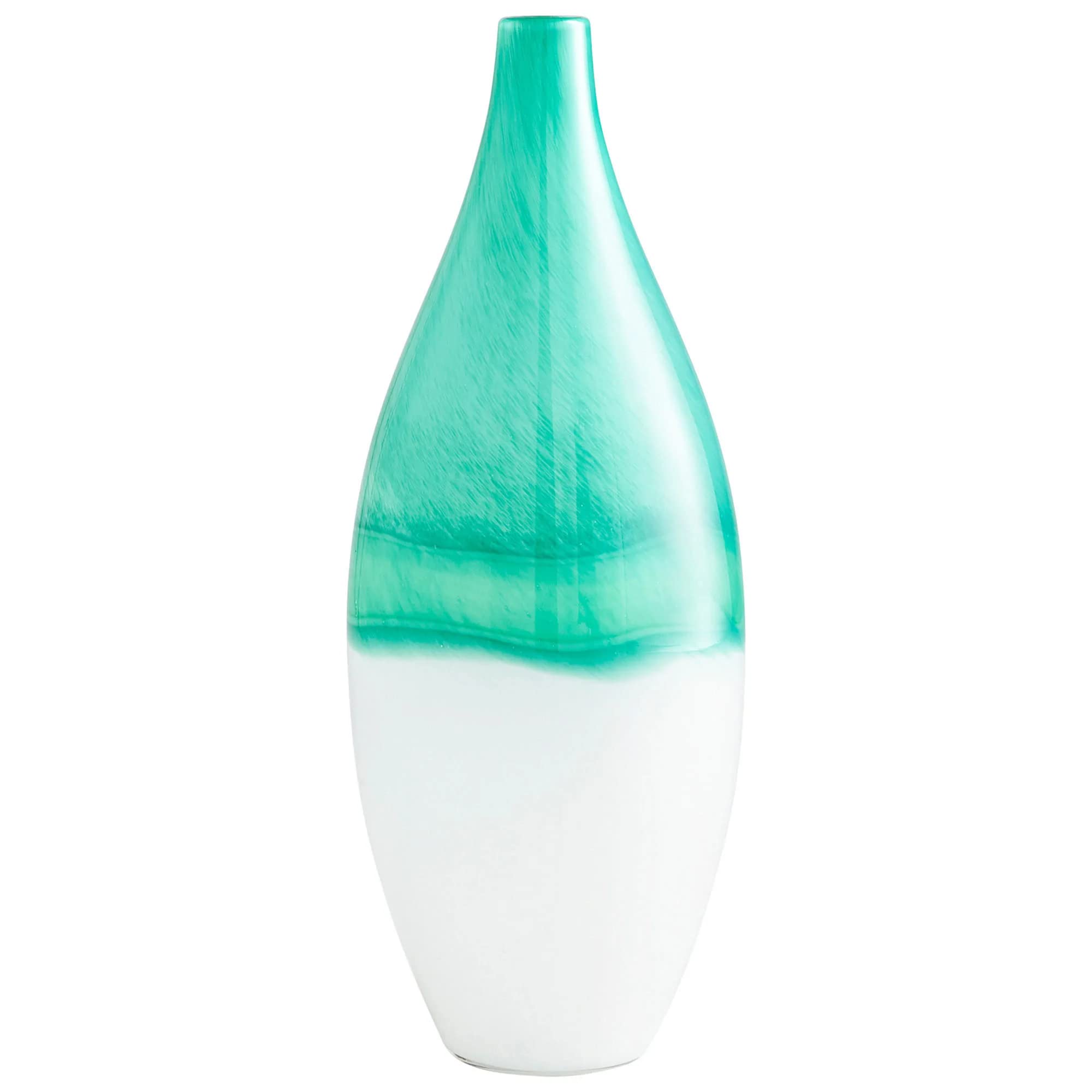 Cyan Design 09522 Extra Large Iced Marble Vase,Turquoise / White