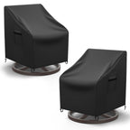 Mrrihand Patio Chair Covers, 2 Pack Outdoor Swivel Lounge Chair Cover, Heavy Duty Patio Rocking Chair Covers, Patio Furniture Covers Waterproof, 30' W×34' D×38.5' H, Black