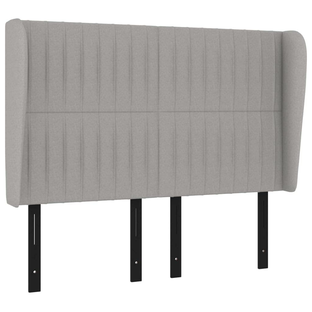 Vidaxl Light Gray Headboard With Stylish Ears Design - 57.9&quot;X9.1&quot;X46.5&quot;/50.4&quot; - Fabric Upholstery - Foam Filling - Solid Larch And Engineered Wood Construction