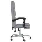 vidaXL Adjustable Light Gray Fabric Office Chair - Exhibition of Minimal Style with Sturdy Frame, Breathable, Reclining and Swivel Design, and Comfortable Foam Filling.