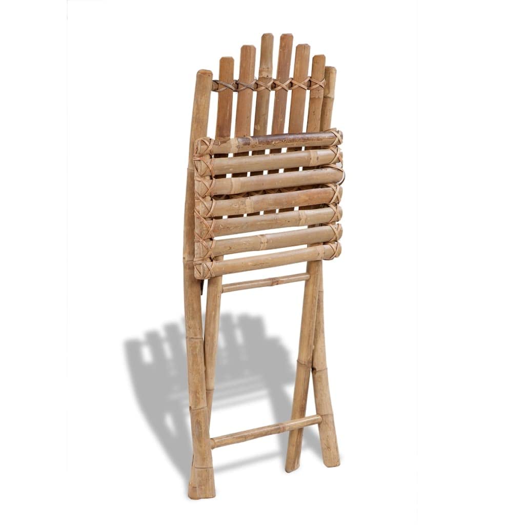 vidaXL 4X Foldable Patio Chairs Garden Balcony Backyard Terrace Home Porch Yard Lounge Seating Folding Chair Furniture Bamboo Poolside Yard Home