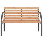 vidaXL Patio Bench - Classic 47.2-inch Wooden and Iron Outdoor Bench with Comfort Backrest and Armrests, Perfect for Garden and Patio