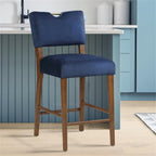 Comfort Pointe Bonito Navy Blue Polyester Velvet Counter Height Bar Stool