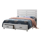 Coaster Home Furnishings Brantford Farmhouse 5-Piece Bedroom Set Eastern King Size Storage Panel Bed Frame 49-inch Headboard Coastal White 207050KE-S5