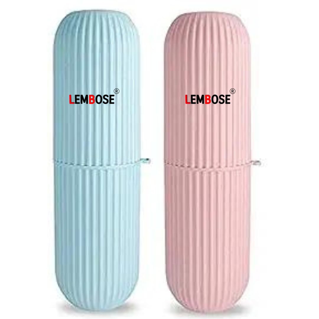 LEMBOSE Capsule Shape Travel Toothbrush Toothpaste Case Holder Portable Toothbrush Storage Plastic Toothbrush Holder, Multicolo