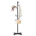 Metal Coat Rack, Modern Coat Rack Freestanding, Sturdy Coat Tree Stand with Cross Base, Black Coat Racks Hall Tree for Clothes J