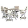 American Furniture Classics Five Piece Round Counter Height Dining Set, Weatherwood/White