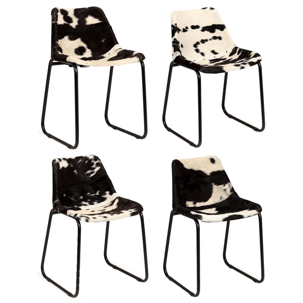 vidaXL 4X Dining Chairs Outdoor Patio Garden Backyard Poolside Dinner Party Chairs Collection Combined Modular Furnirure Genuine Goat Leather