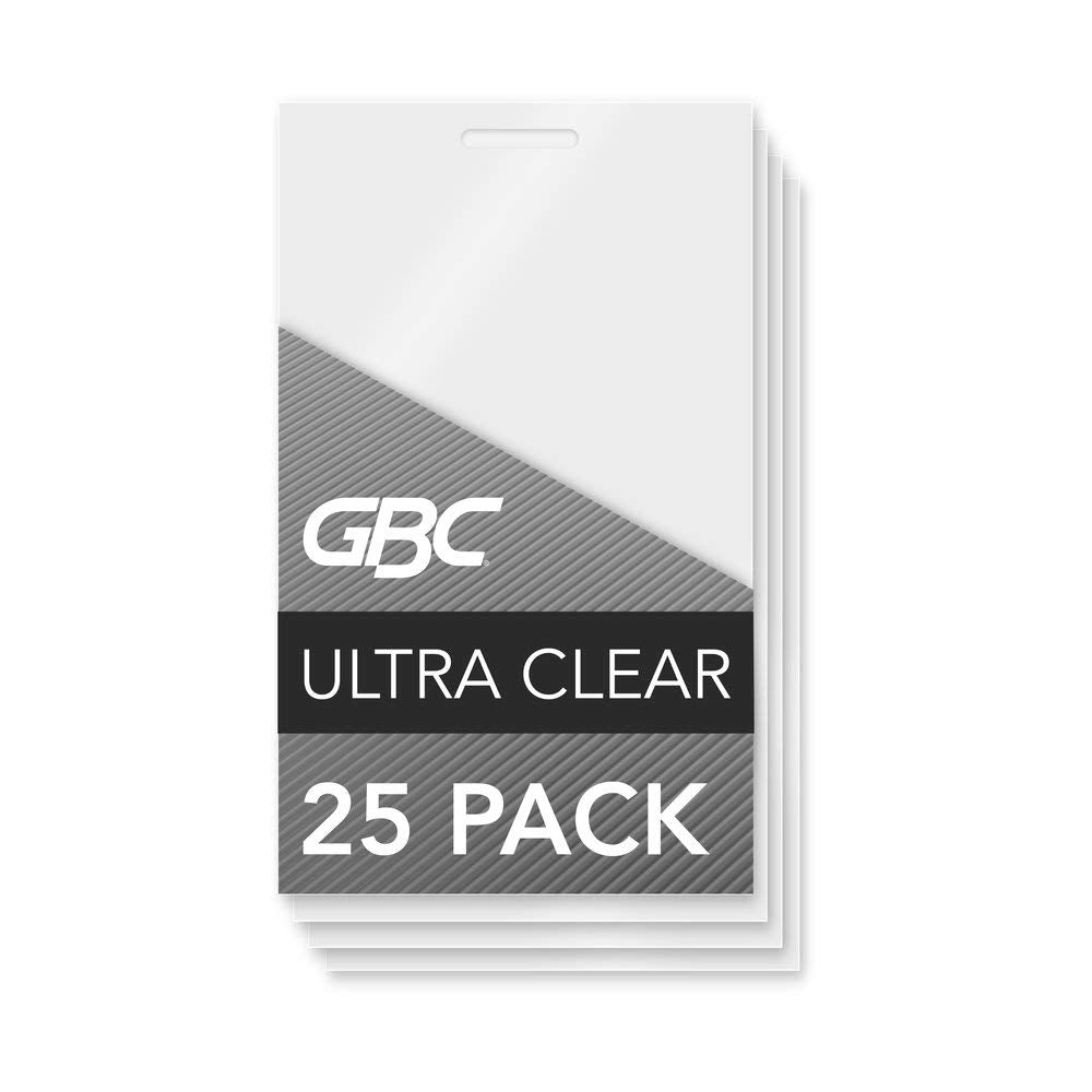 Gbc Laminating Sheets, Thermal Laminating Pouches, Luggage Tag Size, 5 Mil, Heatseal Ultraclear, 25 Pack (3202005)