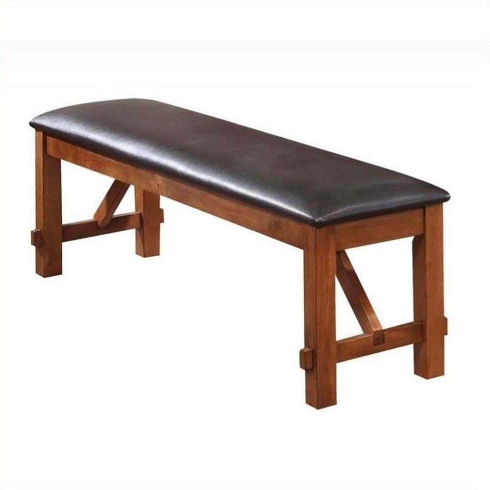 Acme Furniture 70004 Apollo Bench in Espresso PU & Walnut/Wood
