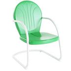 Crosley Furniture Griffith 3-Piece Retro Metal Outdoor Loveseat Patio Furniture Set for Porch, Deck, Balcony, Grasshopper Green