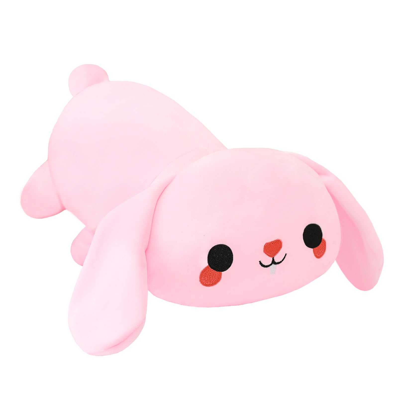 Sqeqe Weighted Bunny Plush, Weighted Bunny Stuffed Animal, Cute Plushies Soft Pink Pillow Toy Gift For Kids Adults 9.8 Inch, 0.8