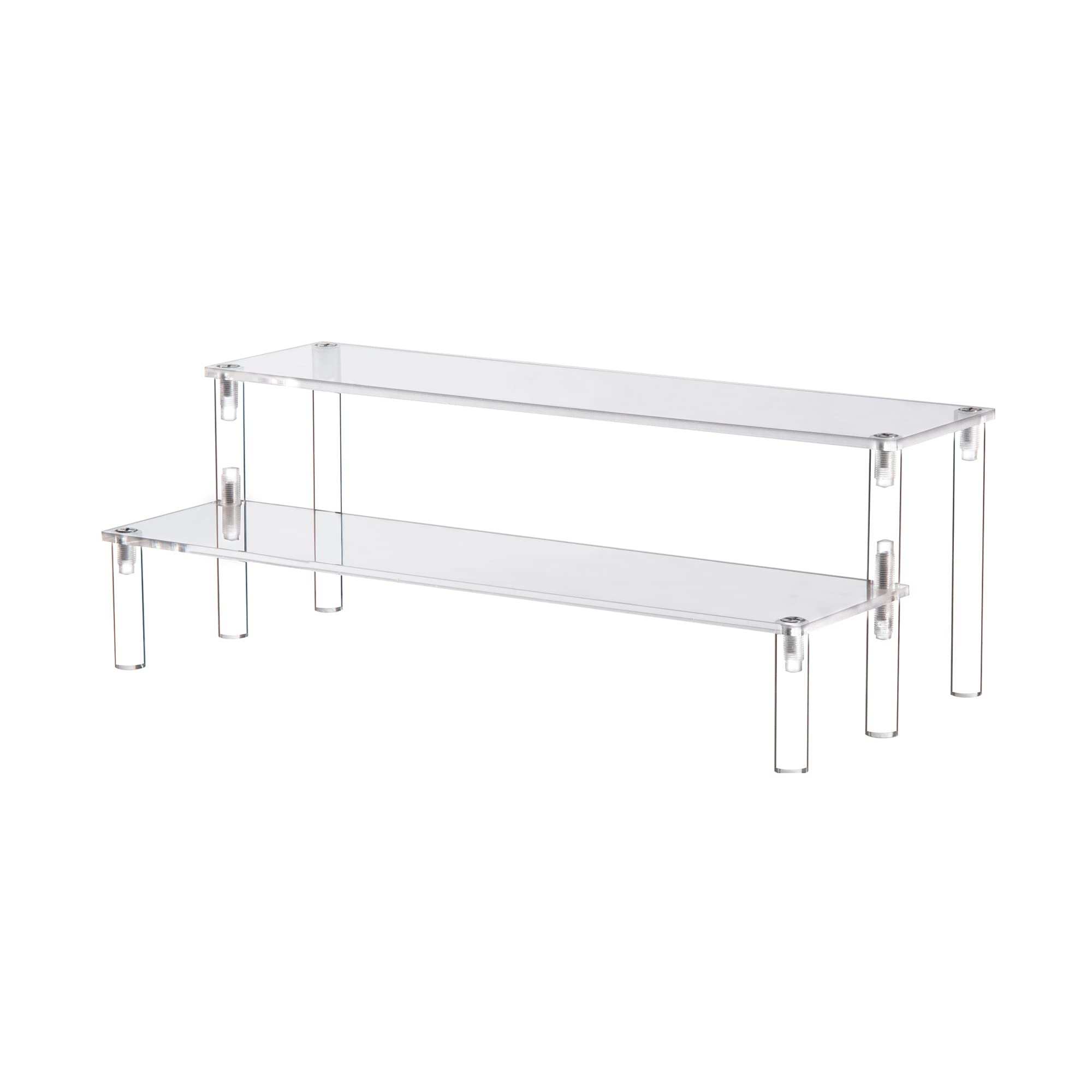 ihomecooker Clear Acrylic Display Riser 2 Tier Cupcake Stand Shelf for Decoration and Organizer