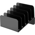 Chunful Acrylic Desk Organizer, 5 Section Desk File Holder Sorter Stand Rack Vertical Organizer Desktop Vinyl Storage Display fo