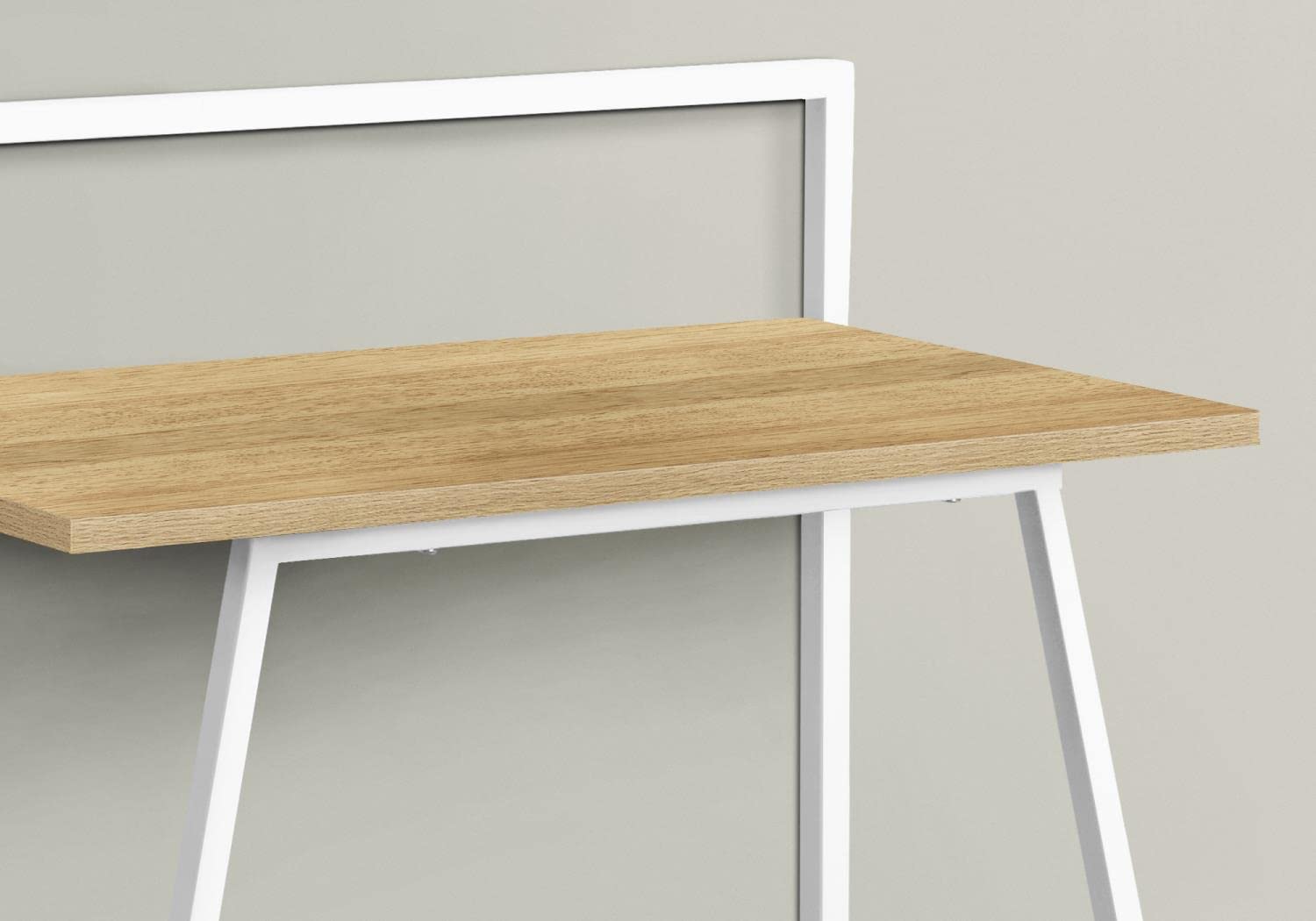 Monarch Specialties 7119 Computer Desk, Home Office, Laptop, 30&quot; L, Work, Laminate, Contemporary, Modern Desk-30 L Juvenile, 29.5&quot; L x 17.75&quot; W x 34&quot; H, Natural Wood-Look/White Metal