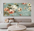 Shreya Arts | Vintage Botanical Elegance | Serene Floral Canvas Art | Soft Pastel Garden Mural