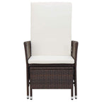 vidaXL Stylish 2 Piece Patio Lounge Set - Comfortable Poly Rattan Armchair and Table Set with Cushions - Brown/Cream - Perfect for Outdoor Relaxation