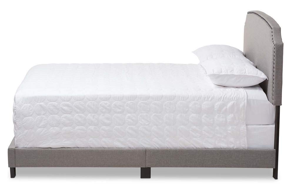 Baxton Studio Odette Modern and Contemporary Light Grey Fabric Upholstered Full Size Bed