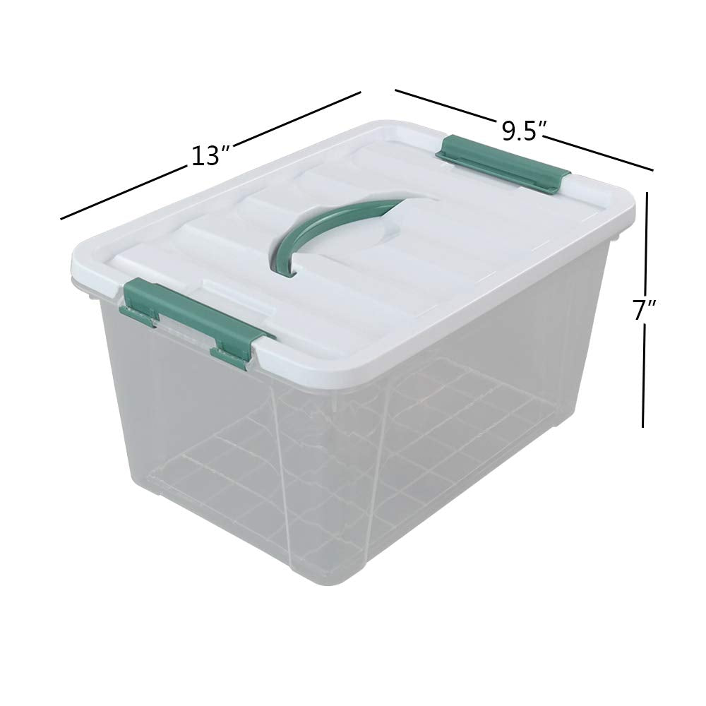 Gloreen 14 Quart Clear Storage Bins With Lid And Handle, Multipurpose Stackable Plastic Storage Latches Box/Containers