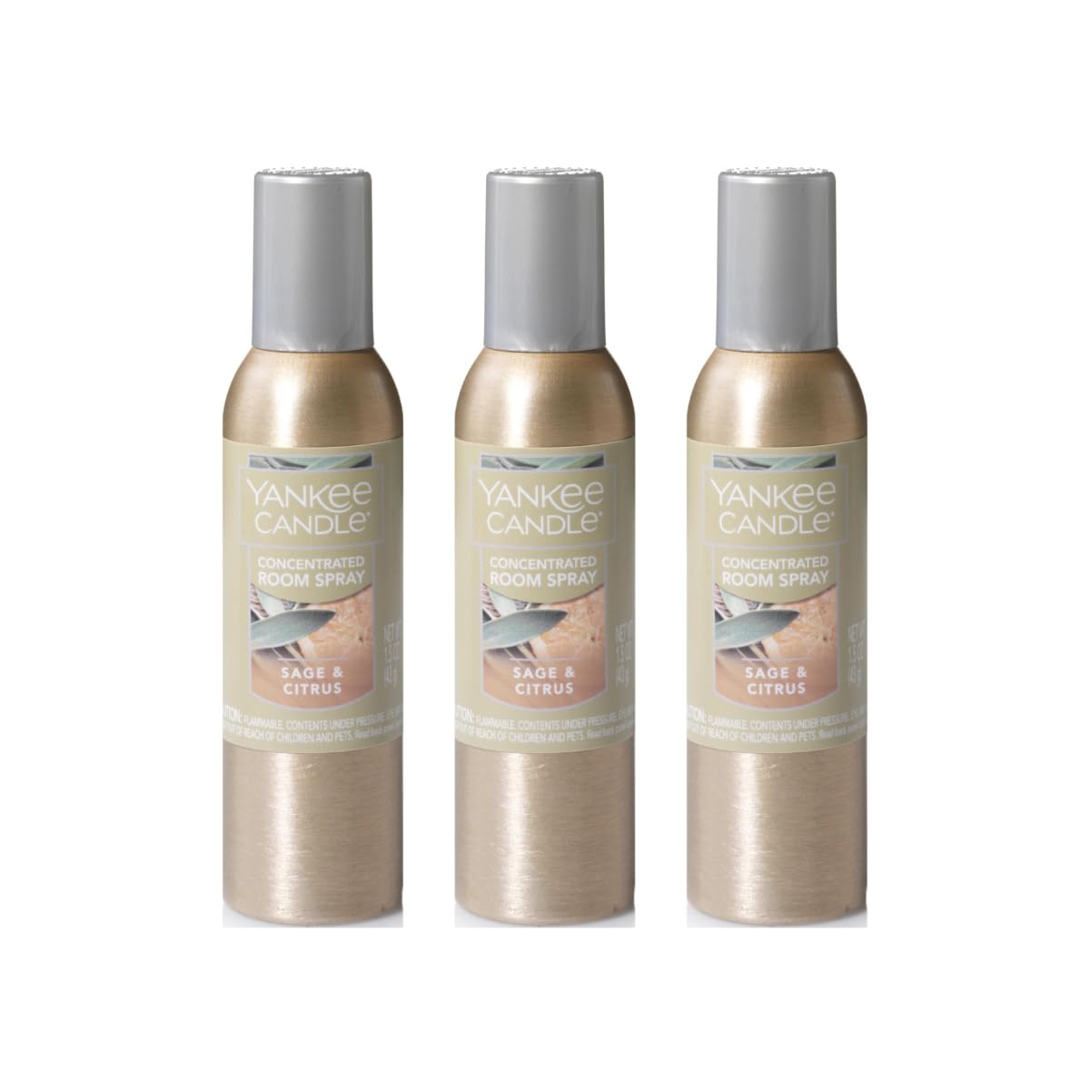 Yankee Candle Sage & Citrus Concentrated Room Spray 3-Pack Green